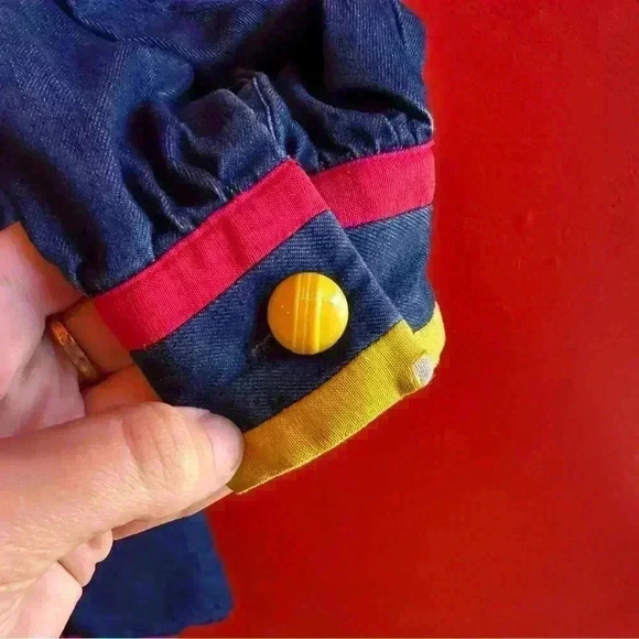 Vintage 80s Anne Crimmins color block nautical sailor silk blend dress size 10 - Picture 6 of 11